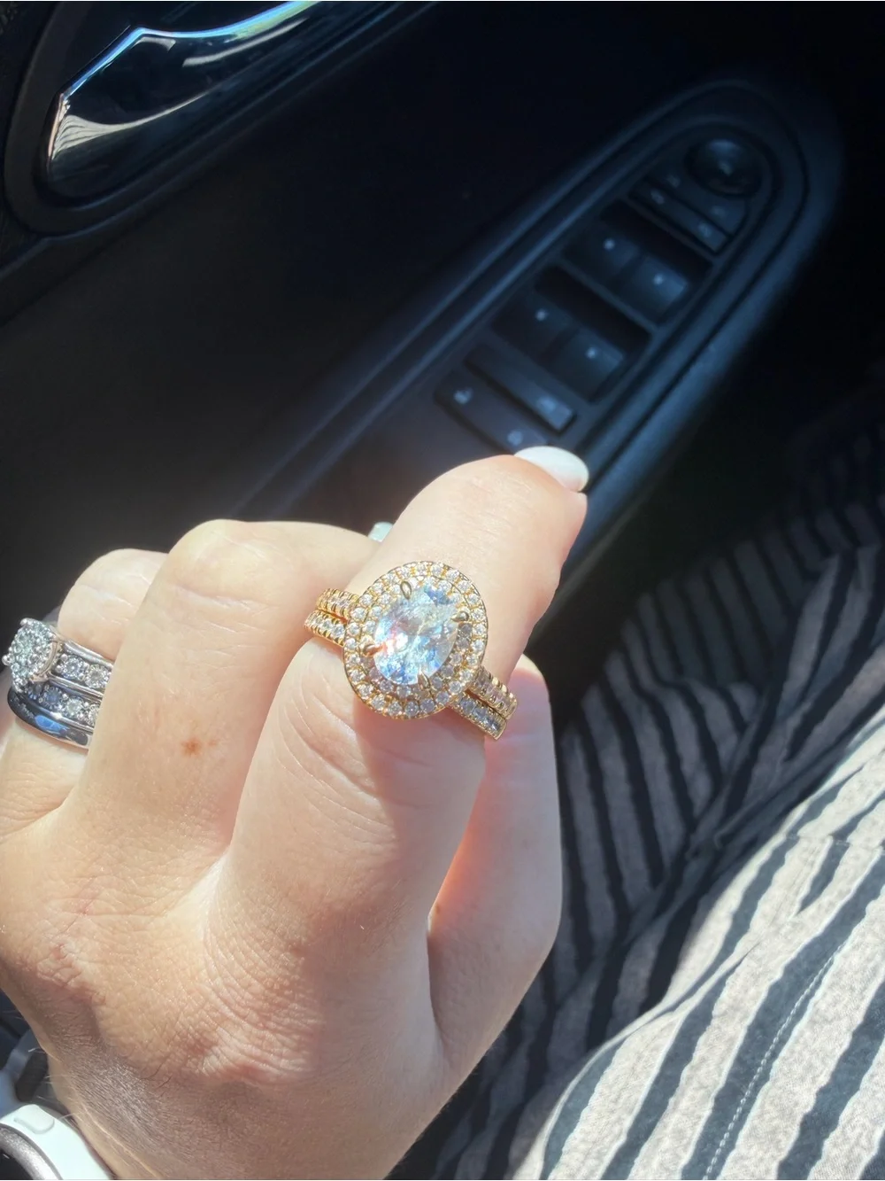 Lana Double Halo Oval Ring - Gold